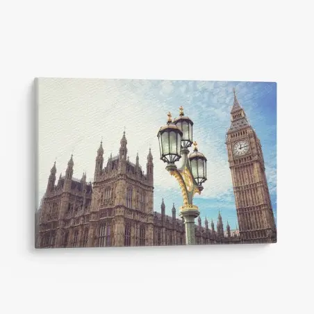 Cuadro en lienzo vistas icónicas de Big Ben y el Palacio de Westminster en Londres – Pixers®