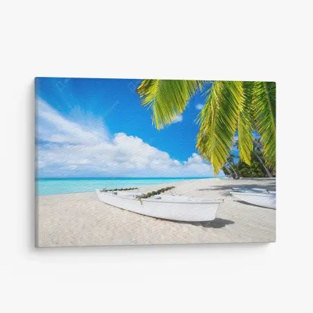 Cuadro en lienzo paraíso tropical junto al mar – Pixers®