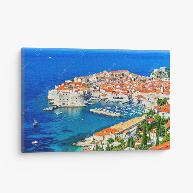 Cuadro en lienzo impresión panorámica de Dubrovnik y la costa dálmata