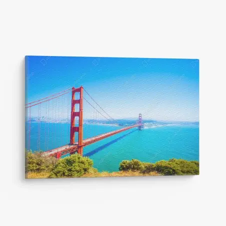 Cuadro en lienzo vista panorámica del puente Golden Gate en San Francisco – Pixers®
