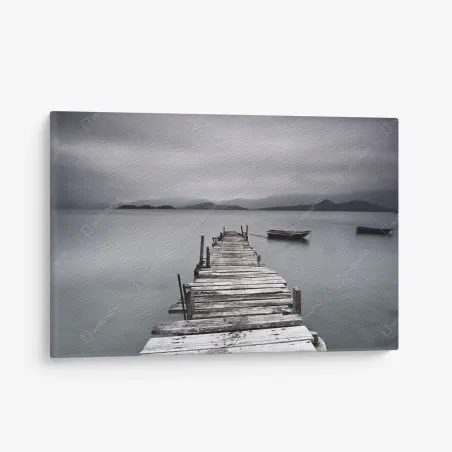 Cuadro en lienzo muelle hacia el horizonte brumoso – Pixers®