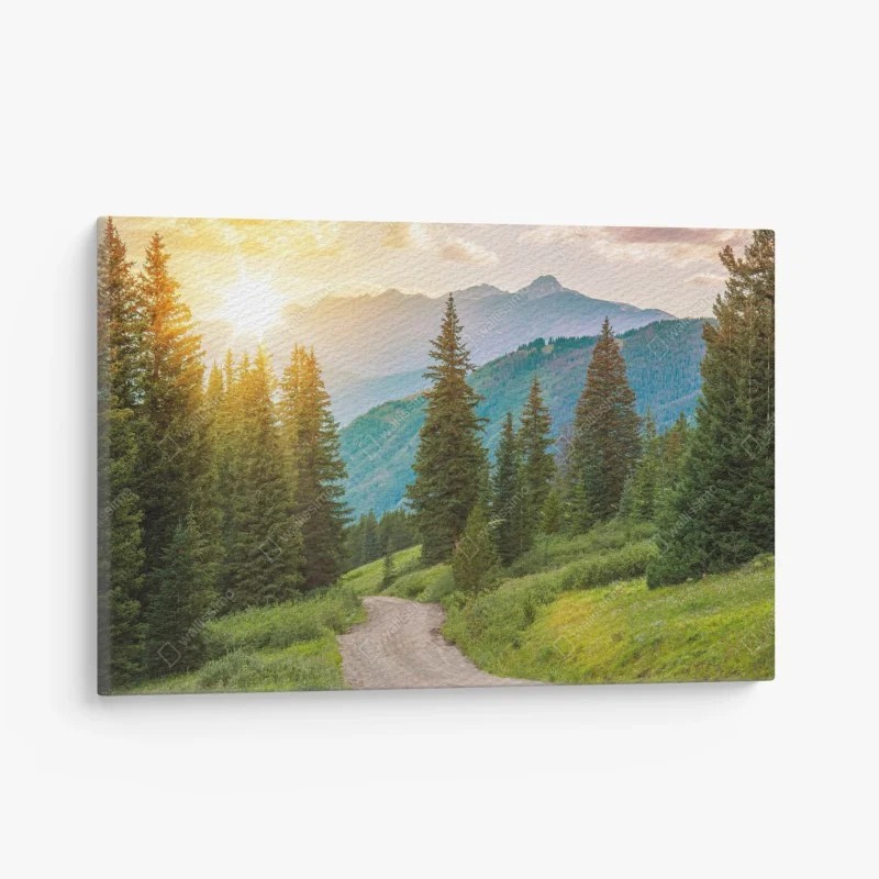 Cuadro en lienzo paisaje montañoso al atardecer en Colorado