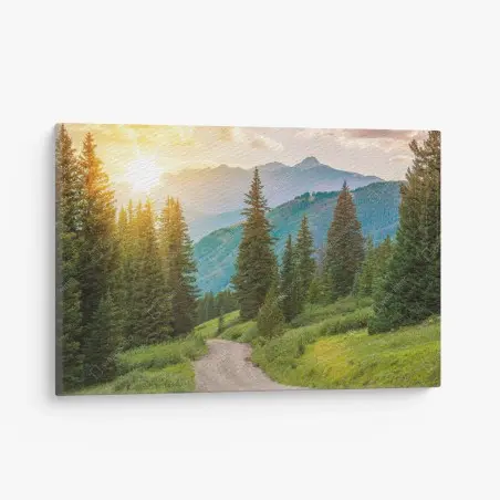 Cuadro en lienzo paisaje montañoso al atardecer en Colorado – Pixers®