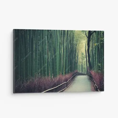 Cuadro en lienzo paseo sereno entre bambúes en Arashiyama, Kyoto – Pixers®