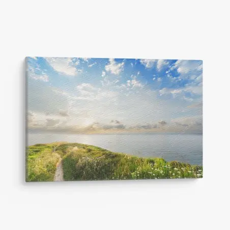 Cuadro en lienzo sendero hacia el mar al amanecer – Pixers®