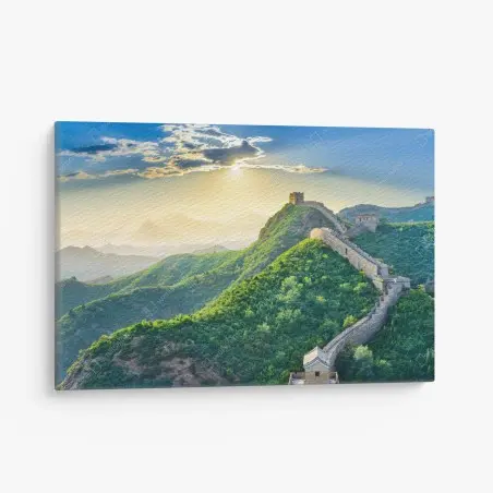 Cuadro en lienzo paisaje sereno de la Gran Muralla China al amanecer – Pixers®