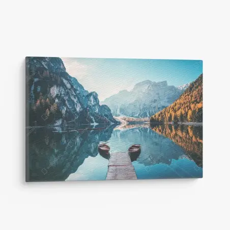 Cuadro en lienzo amanecer en Braies, Dolomitas – Pixers®