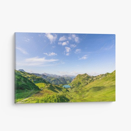 Cuadro en lienzo vistas alpinas del lago escondido – Pixers®