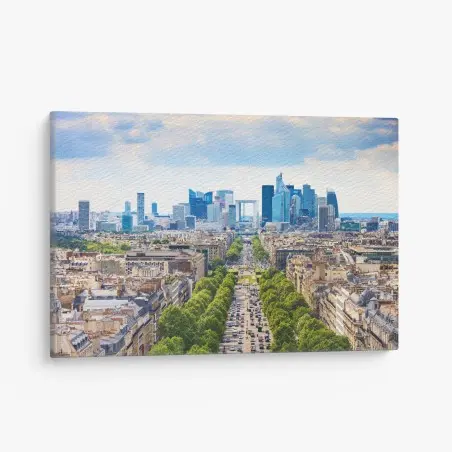 Cuadro en lienzo vista panorámica de París hacia La Défense – Pixers®