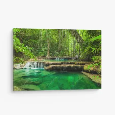 Cuadro en lienzo cascada esmeralda de Kanchanaburi – Pixers®