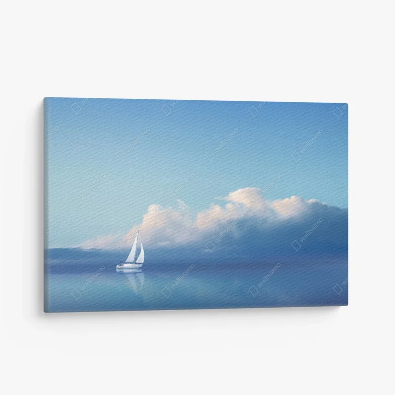 Cuadro en lienzo velero en mar sereno bajo cielo azul