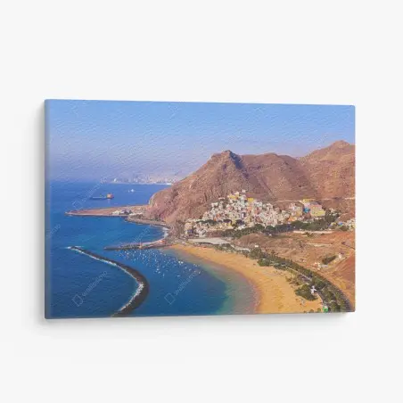 Cuadro en lienzo amanecer en la playa de Las Teresitas, Tenerife – Pixers®