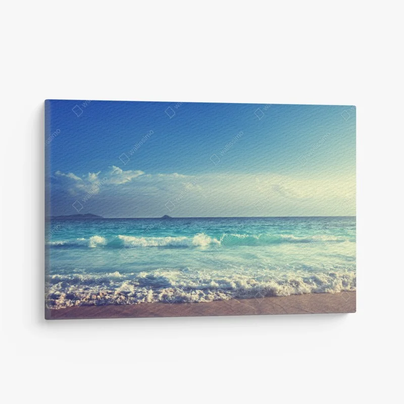 Cuadro en lienzo playa de Seychelles al atardecer