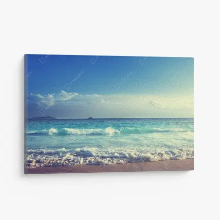 Cuadro en lienzo playa de Seychelles al atardecer – Pixers®