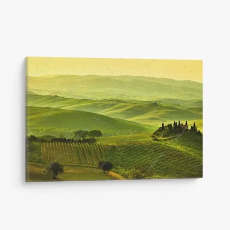 Cuadro en lienzo sueños de la Toscana: colinas doradas – Pixers®