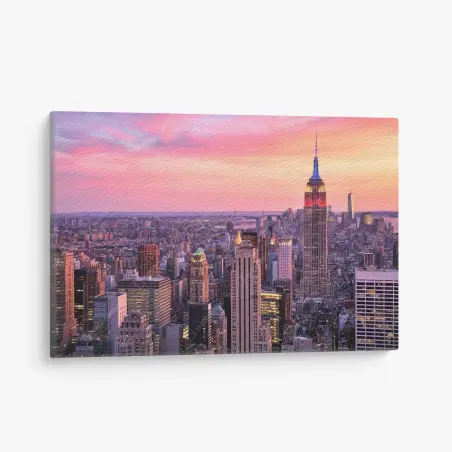 Cuadro en lienzo puesta de sol sobre el Empire State en Nueva York – Pixers®