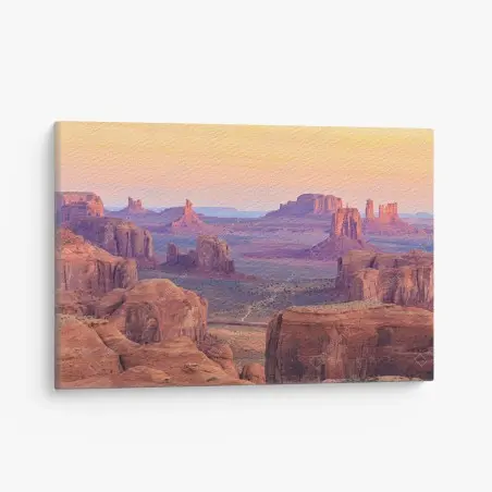 Cuadro en lienzo amanecer sobre mesas rojizas del desierto – Pixers®