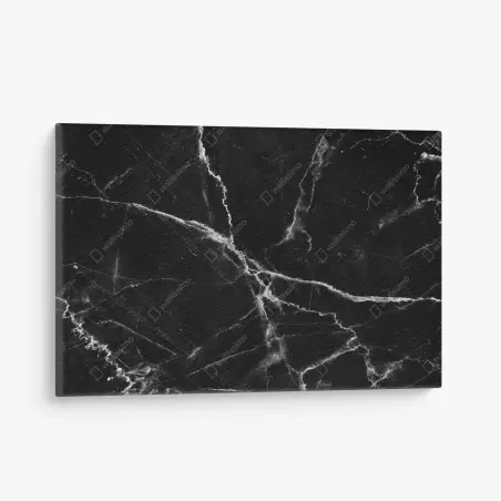 Cuadro en lienzo mármol negro con vetas blancas y contraste elegante – Pixers®