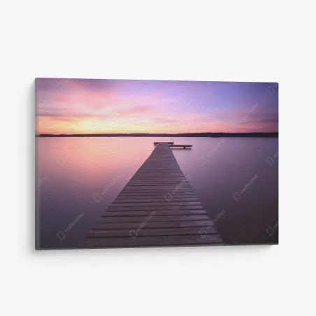 Cuadro en lienzo muelle al amanecer en tonos pastel – Pixers®