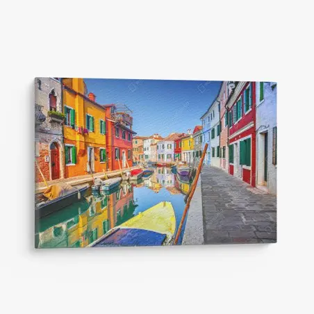 Cuadro en lienzo canal colorido en Burano – Pixers®