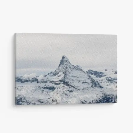 Cuadro en lienzo pico alpino nevado y sereno – Pixers®