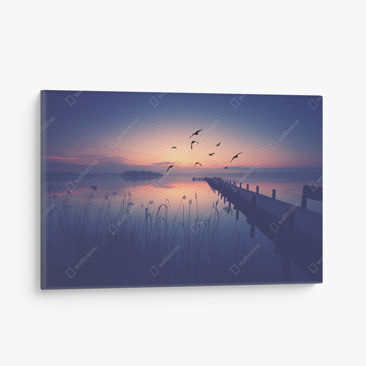 Cuadro en lienzo muelle al amanecer en tonos pastel – Pixers®