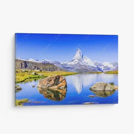 Cuadro en lienzo reflejo del Matterhorn en Zermatt – Pixers®