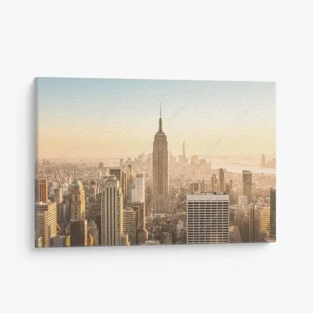 Cuadro en lienzo amanecer sobre el skyline de Nueva York – Pixers®