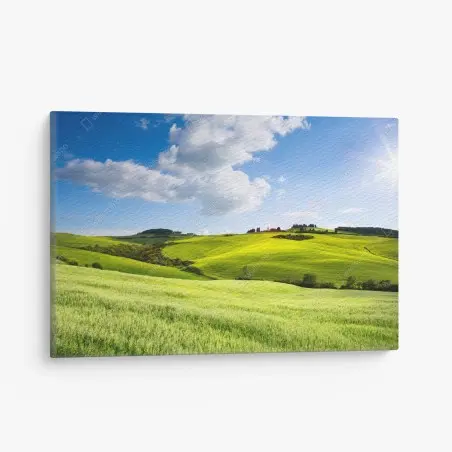 Cuadro en lienzo paisaje ondulado de la Toscana al atardecer – Pixers®