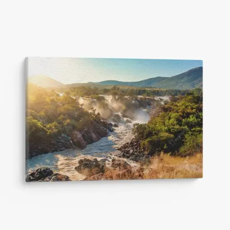 Cuadro en lienzo amanecer en Epupa, cascadas del río Kunene en Namibia – Pixers®