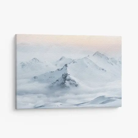Cuadro en lienzo amanecer sobre picos nevados del Cáucaso – Pixers®