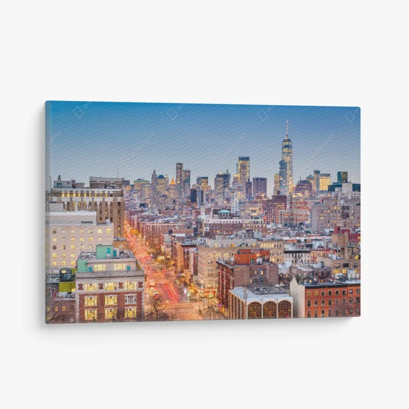 Cuadro en lienzo panorama urbano de Nueva York al atardecer