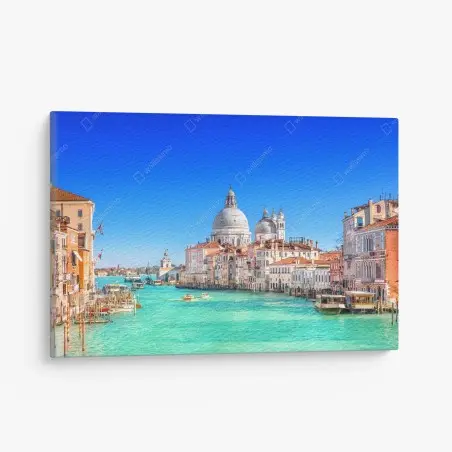 Cuadro en lienzo panorama del Gran Canal y Basílica Santa Maria della Salute en Venecia – Pixers®