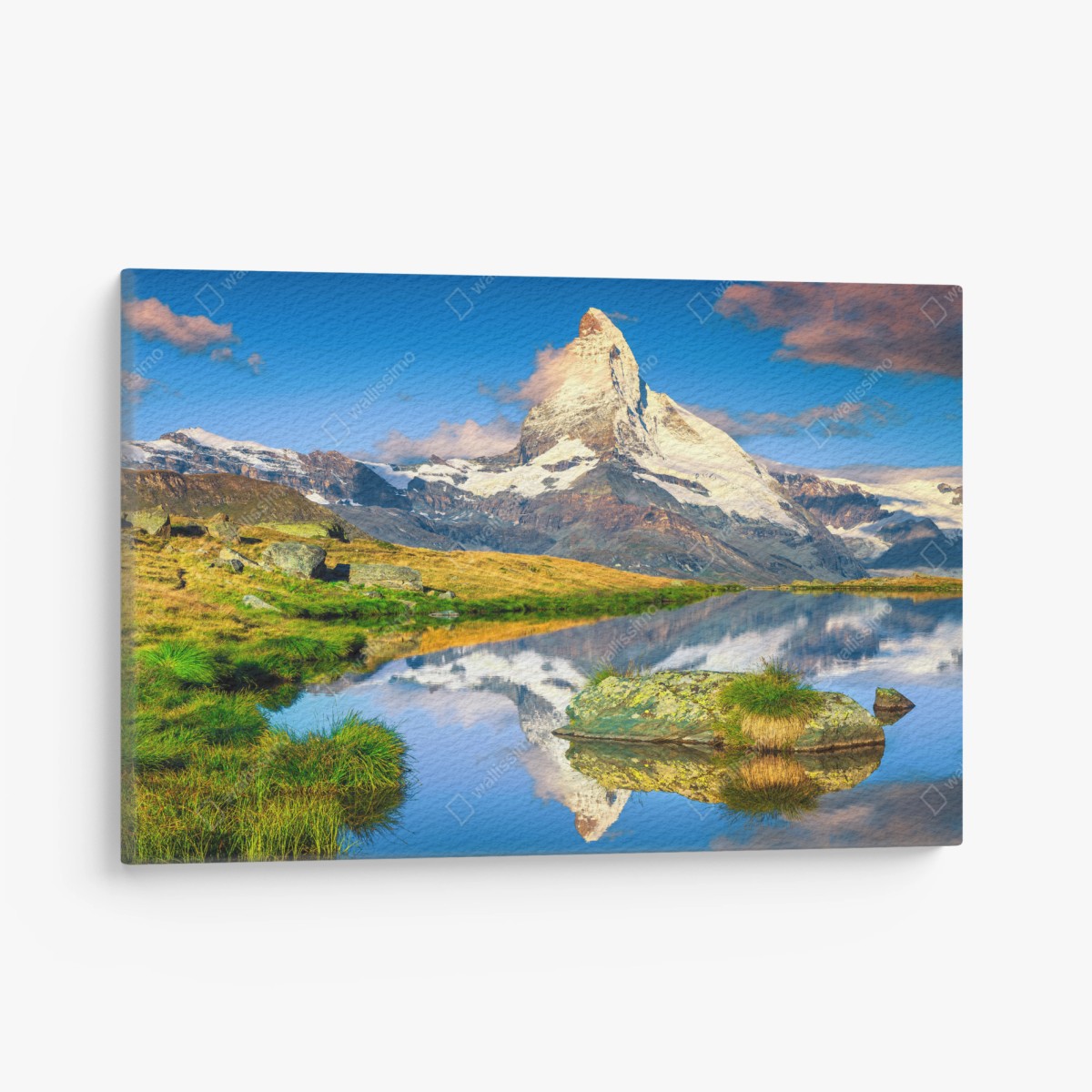 Cuadro en lienzo paisaje alpino sereno con Matterhorn al amanecer – Pixers®