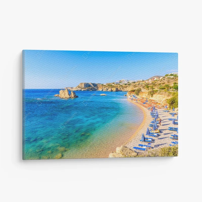 Cuadro en lienzo vista panorámica de la bahía de Ammopi, Karpathos, Grecia