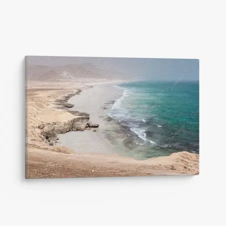 Cuadro en lienzo paisaje costero desértico en tonos turquesa – Pixers®