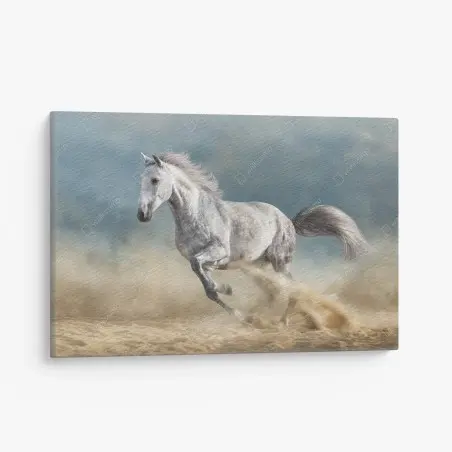 Cuadro en lienzo elegancia equina en pleno galope – Pixers®