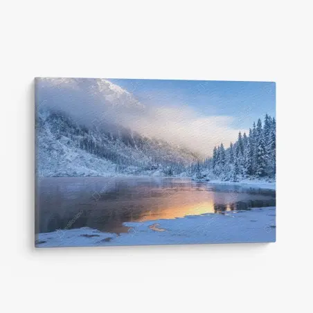 Cuadro en lienzo amanecer invernal en High Tatras, Polonia – Pixers®