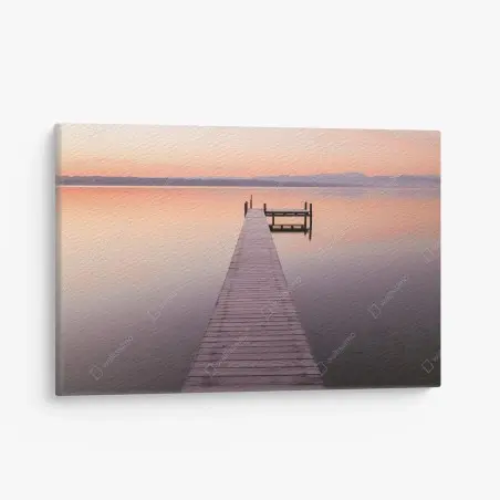 Cuadro en lienzo muelle hacia la calma al amanecer – Pixers®