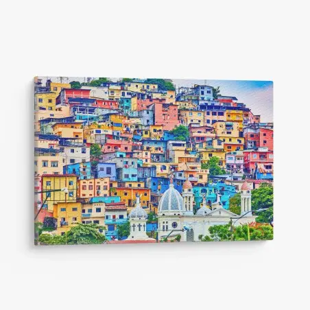 Cuadro en lienzo colores del cerro Santa Ana, Guayaquil – Pixers®