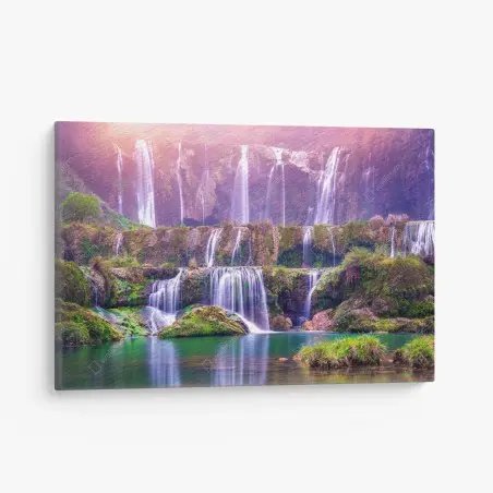 Cuadro en lienzo paisaje de cascadas de Jiulong en Luoping, China – Pixers®