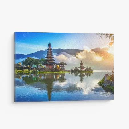 Cuadro en lienzo amanecer en Pura Ulun Danu Bratan – Pixers®