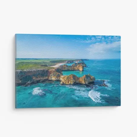 Cuadro en lienzo vistas impresionantes de los acantilados del Great Ocean Road, Warrnambool, Australia – Pixers®