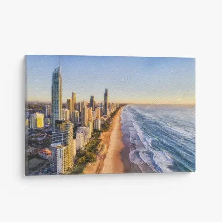 Cuadro en lienzo amanecer sobre Surfers Paradise, Gold Coast – Pixers®