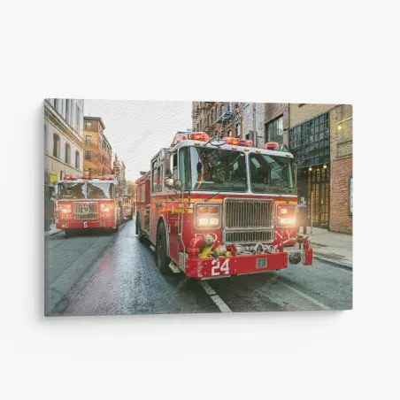 Cuadro en lienzo camiones de bomberos en Manhattan, Nueva York – Pixers®