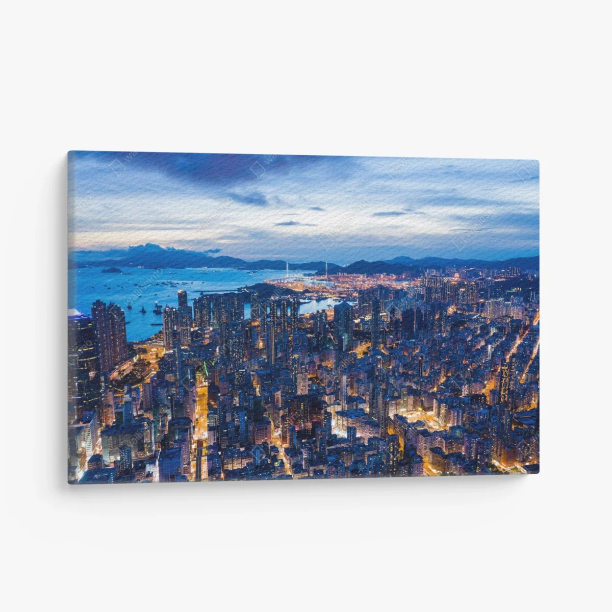 Cuadro en lienzo panorámica nocturna de Hong Kong desde las alturas – Pixers® Cuadro en lienzo panorámica nocturna de Hong Kong desde las alturas – Pixers®