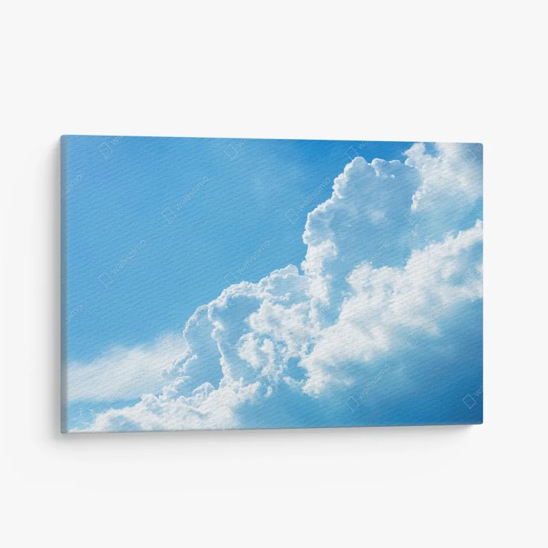 Cuadro en lienzo cielo azul con nubes esponjosas