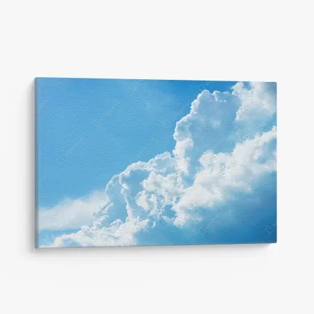 Cuadro en lienzo cielo azul con nubes esponjosas – Pixers®