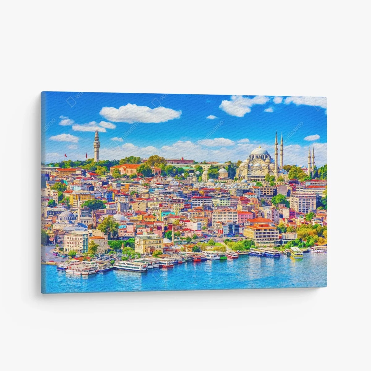 Cuadro en lienzo panorama colorido de Estambul en el Bósforo – Pixers® Cuadro en lienzo panorama colorido de Estambul en el Bósforo – Pixers®
