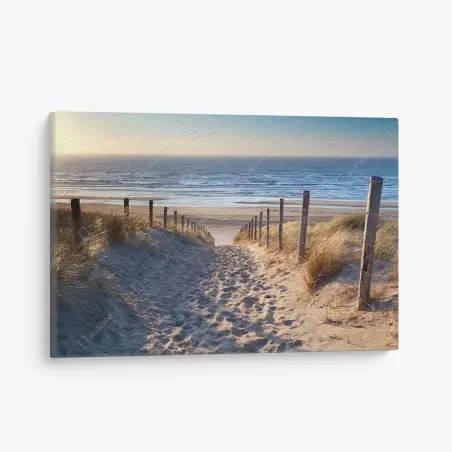 Cuadro en lienzo sendero dorado hacia el mar, Holanda – Pixers®